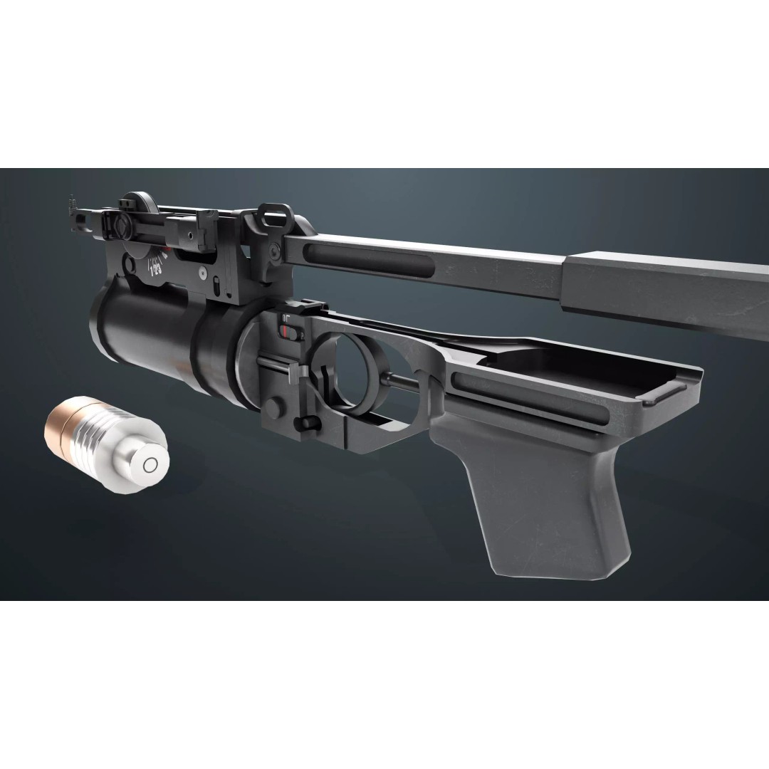 Grenade Launcher 3D Model – Low Poly Game Asset, FBX, PBR Textures - View 20
