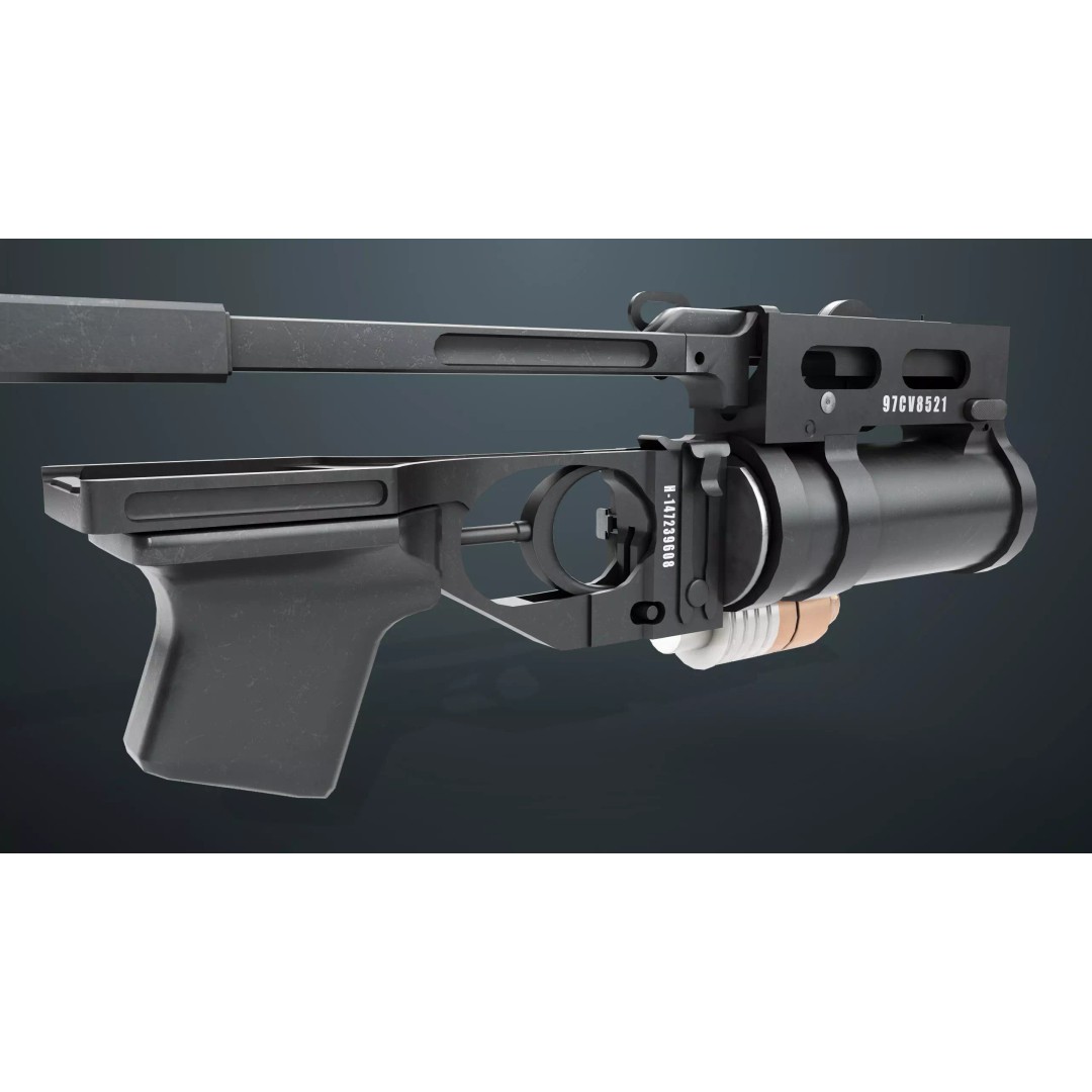 Grenade Launcher 3D Model – Low Poly Game Asset, FBX, PBR Textures - View 23