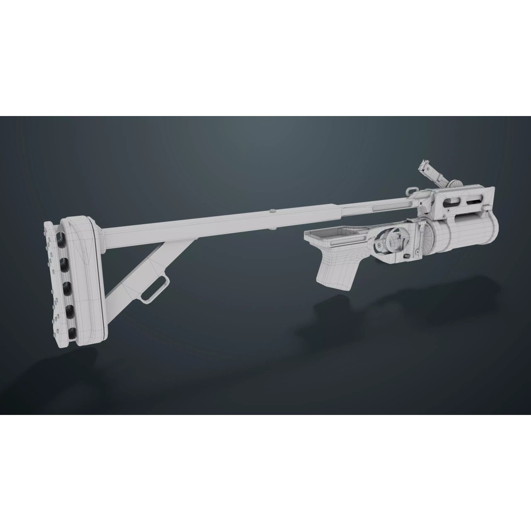 Grenade Launcher 3D Model – Low Poly Game Asset, FBX, PBR Textures - View 29
