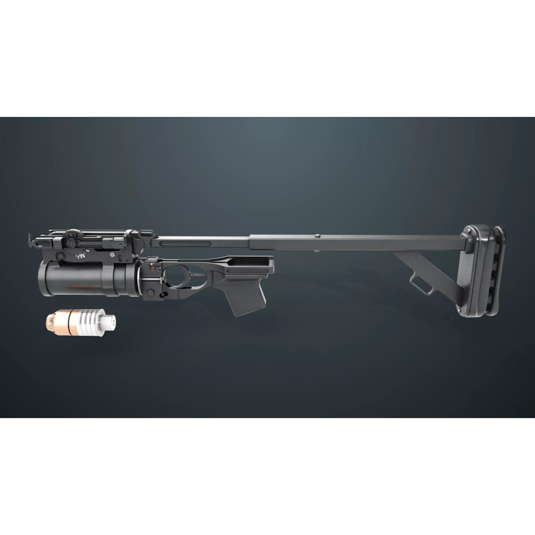 Grenade Launcher 3D Model – Low Poly Game Asset, FBX, PBR Textures - View 3