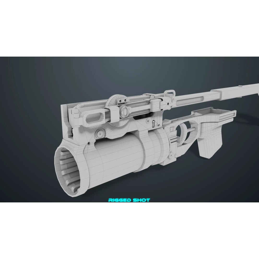 Grenade Launcher 3D Model – Low Poly Game Asset, FBX, PBR Textures - View 32