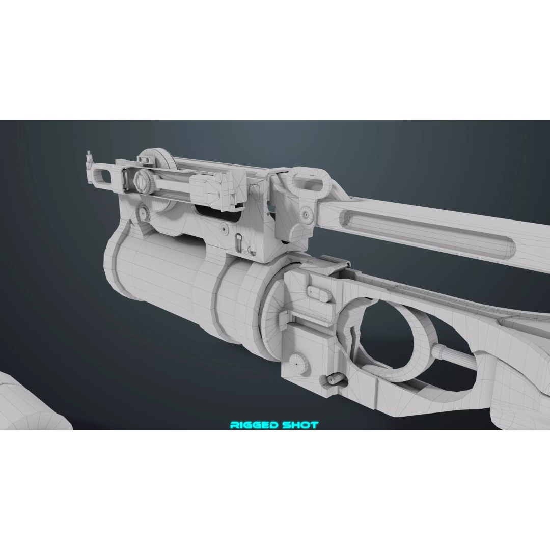 Grenade Launcher 3D Model – Low Poly Game Asset, FBX, PBR Textures - View 34