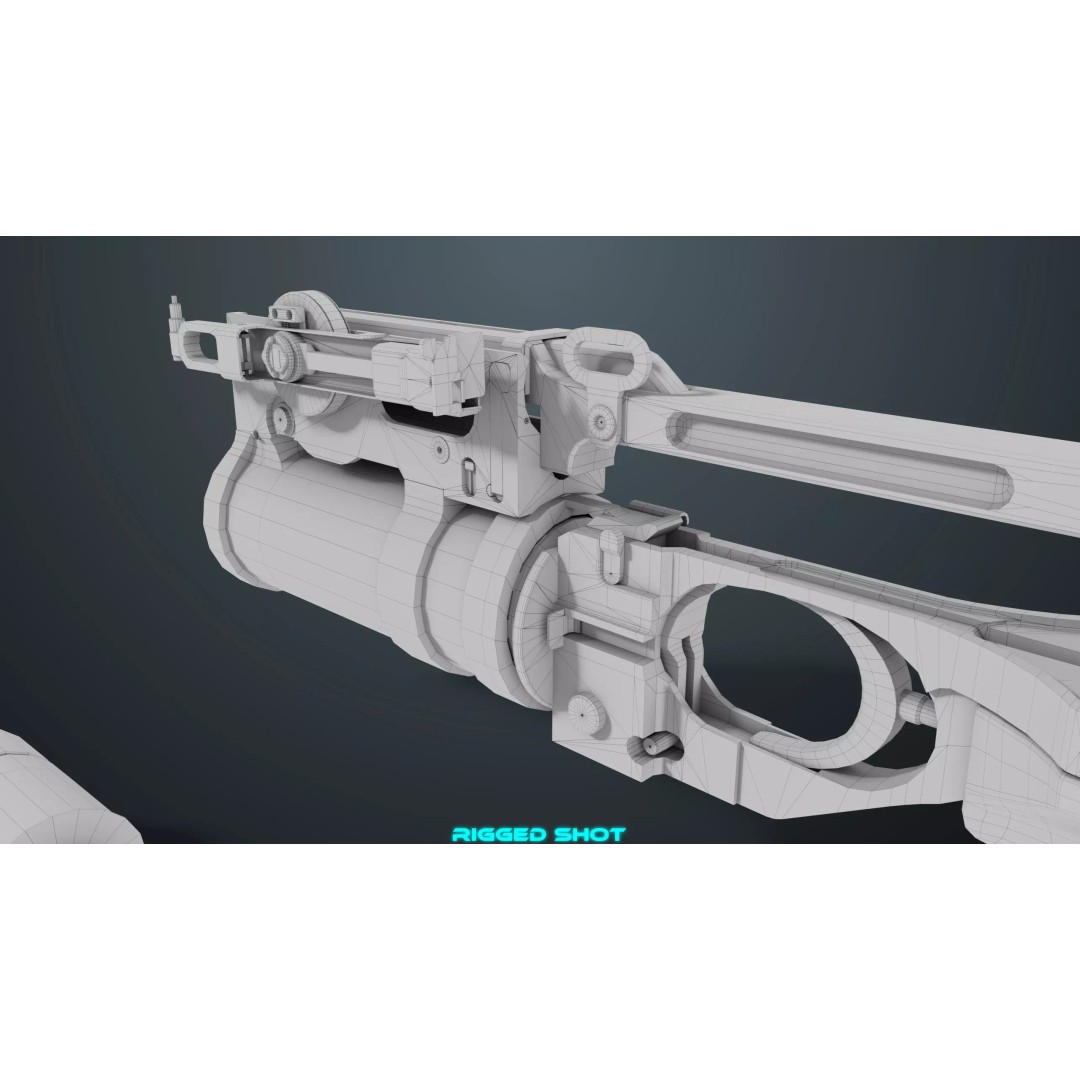 Grenade Launcher 3D Model – Low Poly Game Asset, FBX, PBR Textures - View 35