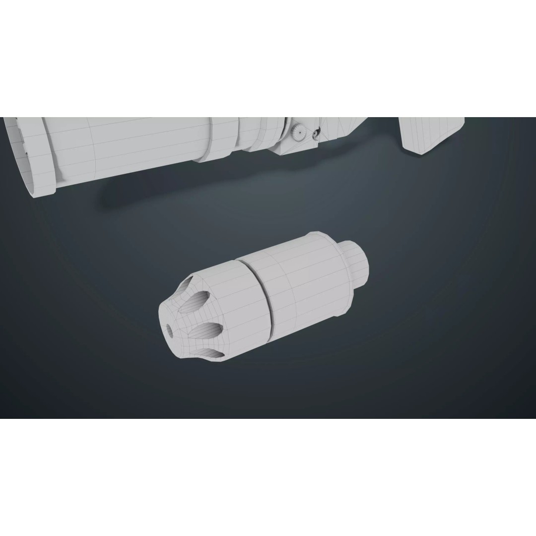 Grenade Launcher 3D Model – Low Poly Game Asset, FBX, PBR Textures - View 39