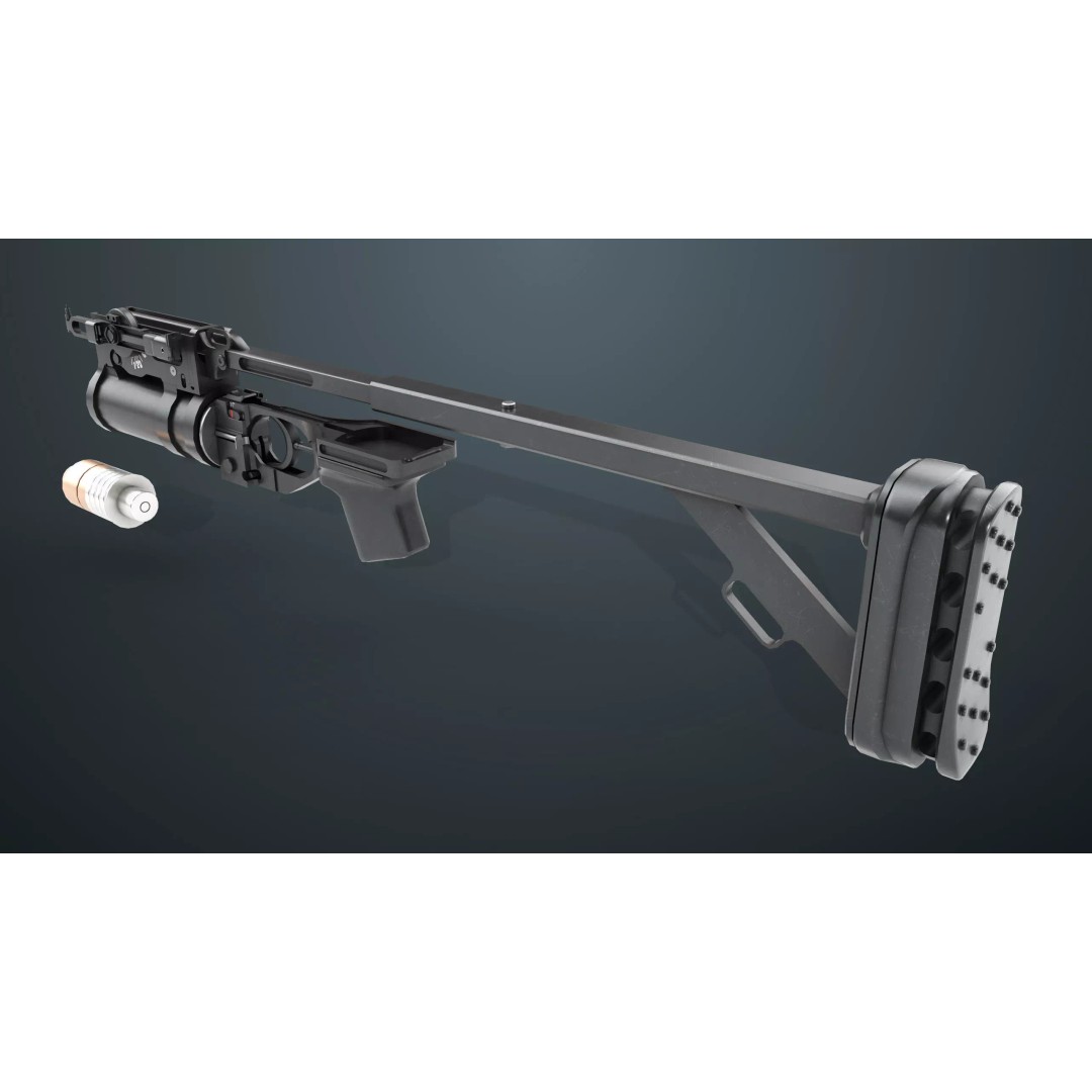 Grenade Launcher 3D Model – Low Poly Game Asset, FBX, PBR Textures - View 4