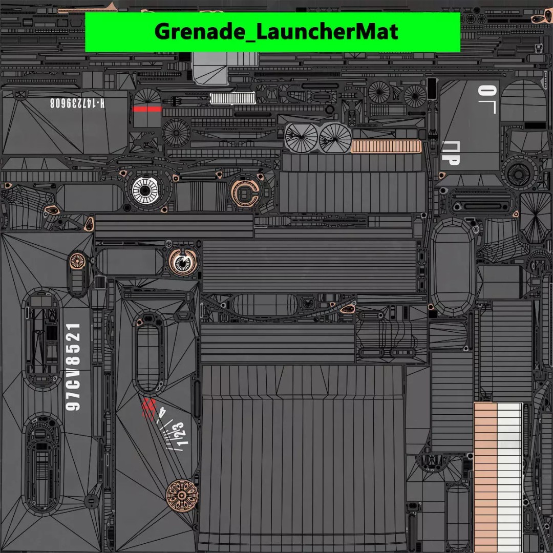 Grenade Launcher 3D Model – Low Poly Game Asset, FBX, PBR Textures - View 41