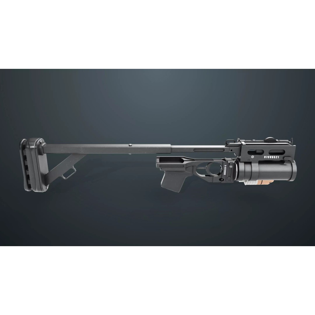 Grenade Launcher 3D Model – Low Poly Game Asset, FBX, PBR Textures - View 6