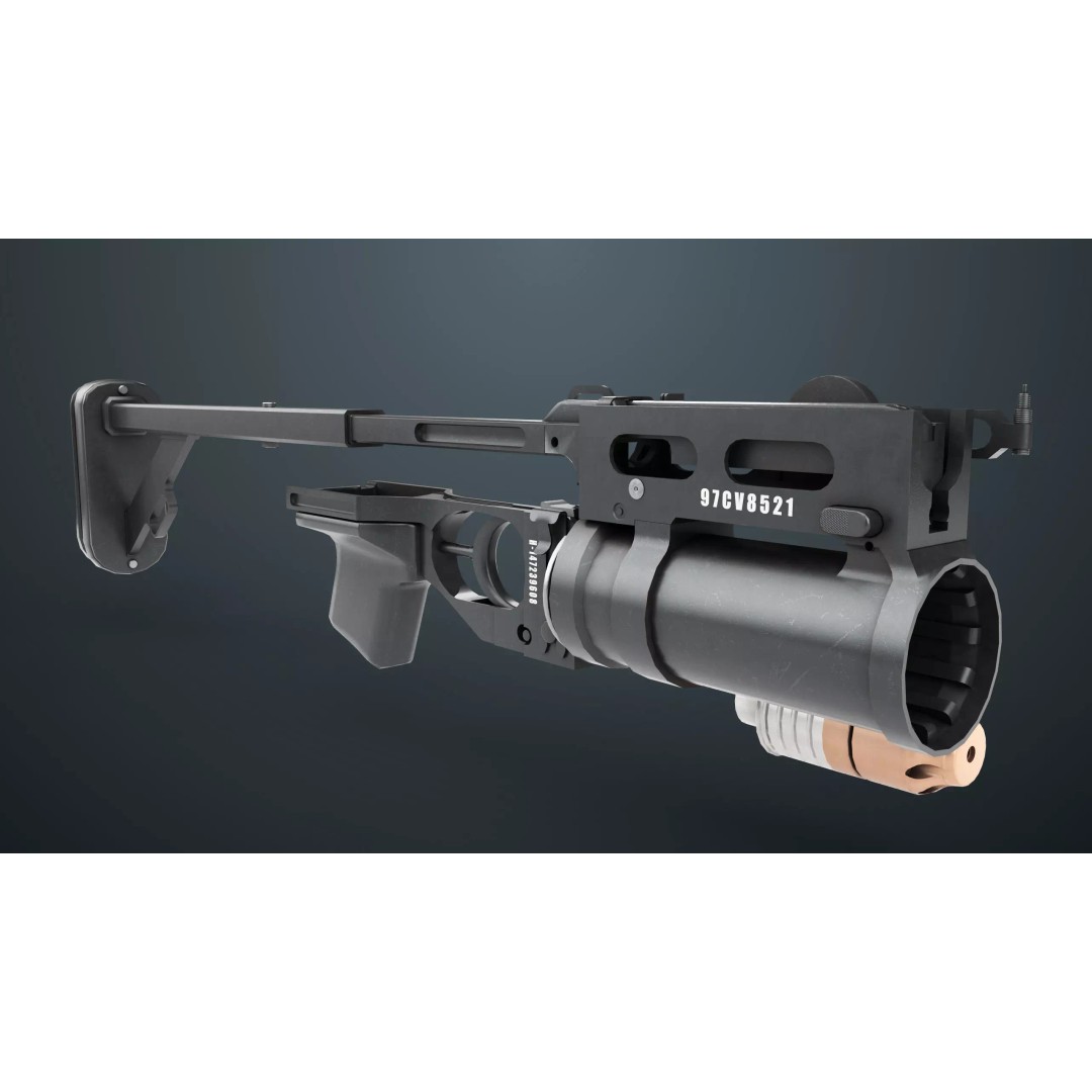 Grenade Launcher 3D Model – Low Poly Game Asset, FBX, PBR Textures - View 7