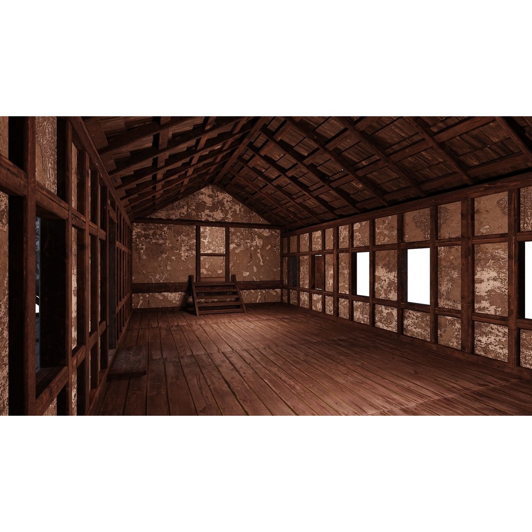 Old Medieval Building 3D Model – Low Poly Game Asset, FBX, PBR Textures - View 7