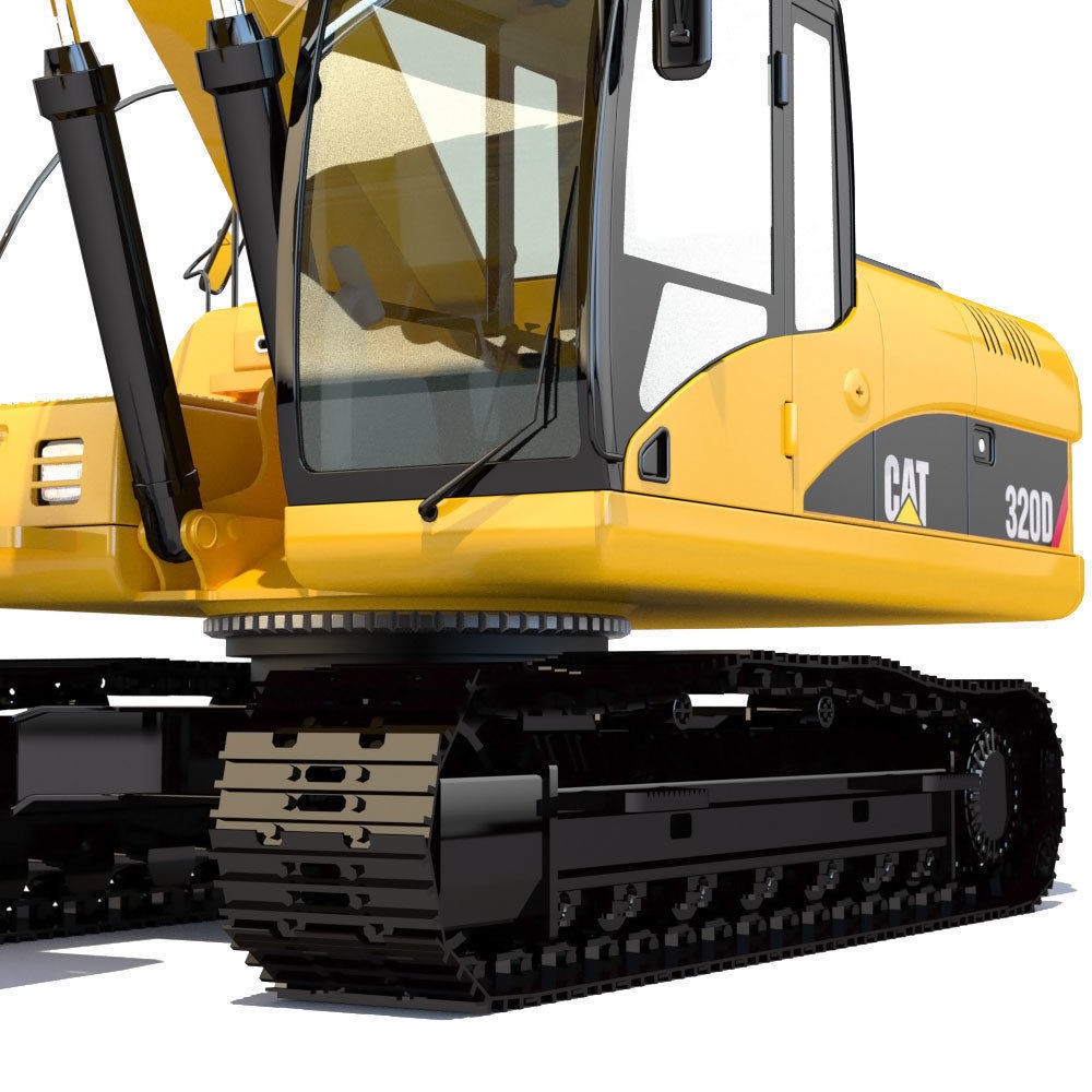 Tracked Excavator Cat 320D 3D Model – PBR Textures, Animatable Elements, FBX - View 10
