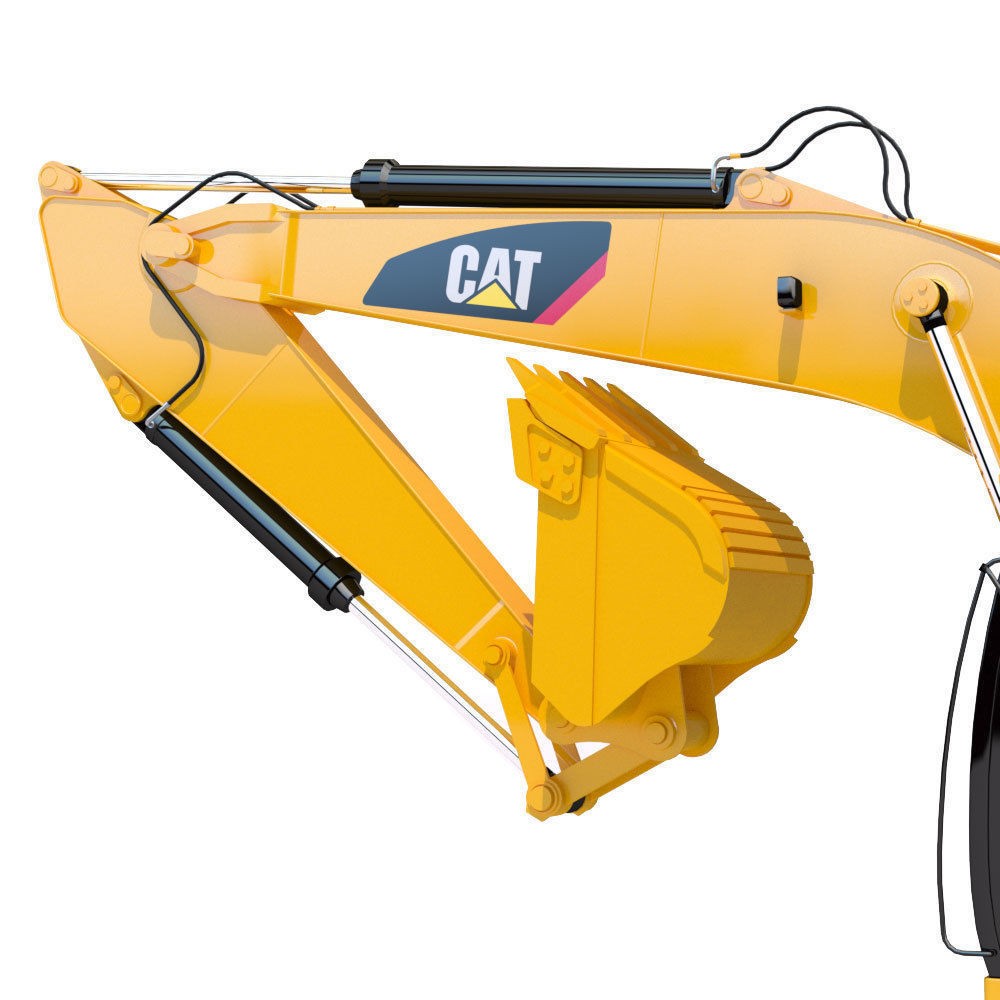 Tracked Excavator Cat 320D 3D Model – PBR Textures, Animatable Elements, FBX - View 11