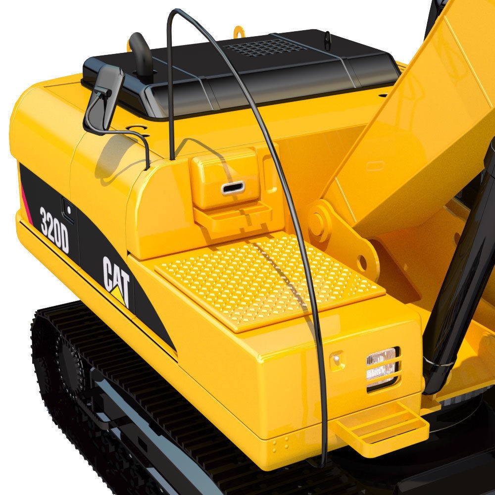 Tracked Excavator Cat 320D 3D Model – PBR Textures, Animatable Elements, FBX - View 12