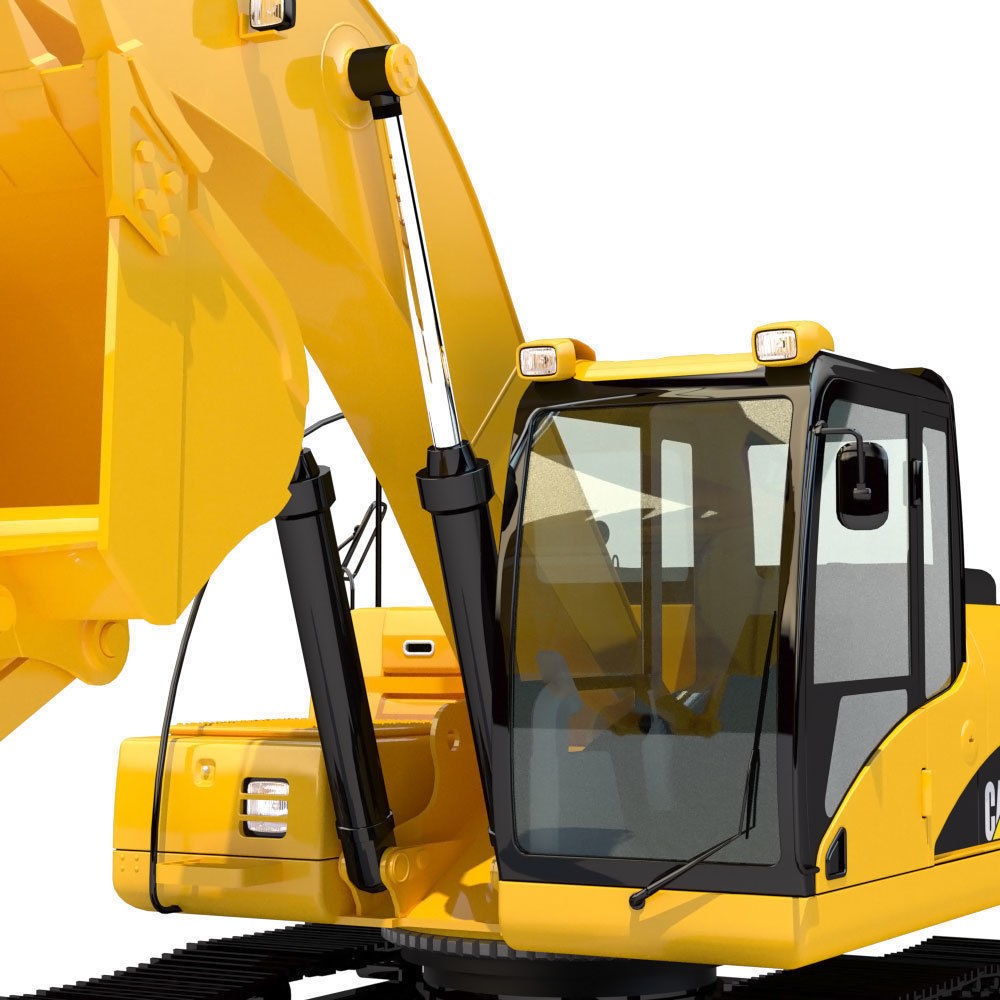 Tracked Excavator Cat 320D 3D Model – PBR Textures, Animatable Elements, FBX - View 13