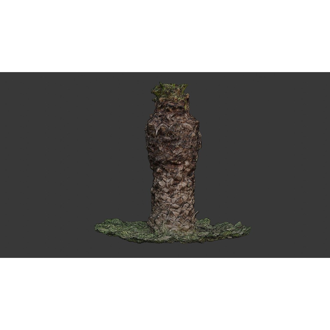 Palm Tree Trunk 3D Model – Low Poly Scanned Asset with PBR Textures - View 4