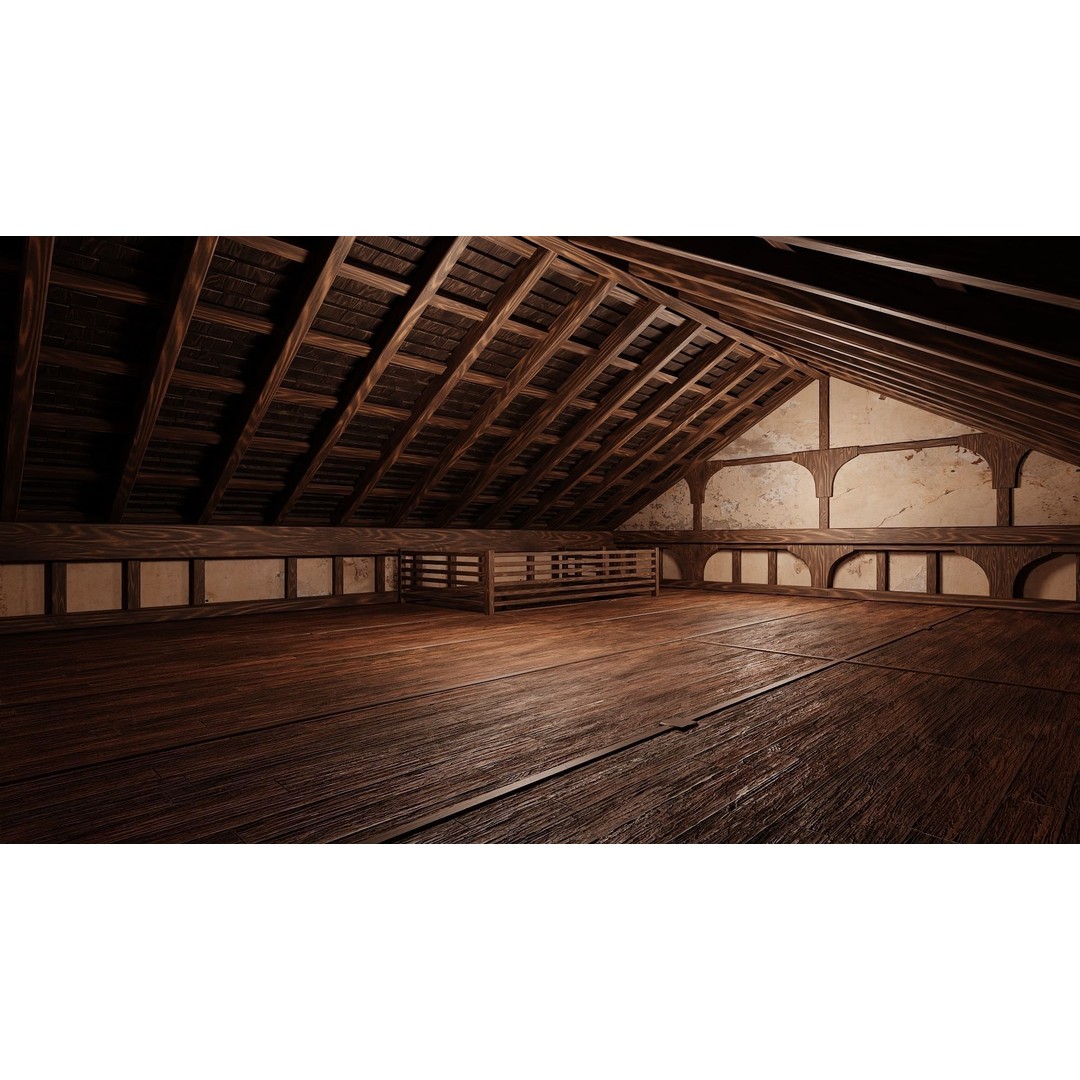 Old Medieval Building 3D Model – Low Poly Game Asset, PBR Textures, FBX - View 7