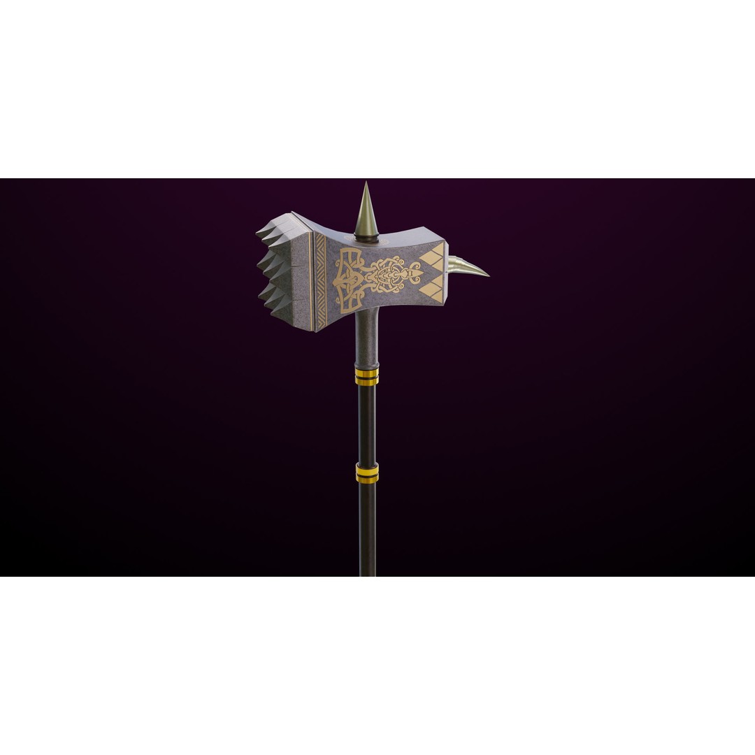 Battle Hammer 3D Model – Low Poly PBR Game Asset, FBX, Unity & UE4 - View 13