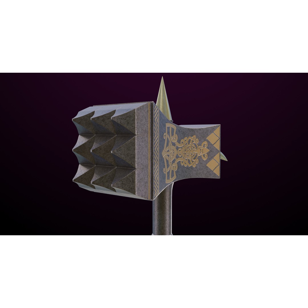 Battle Hammer 3D Model – Low Poly PBR Game Asset, FBX, Unity & UE4 - View 21