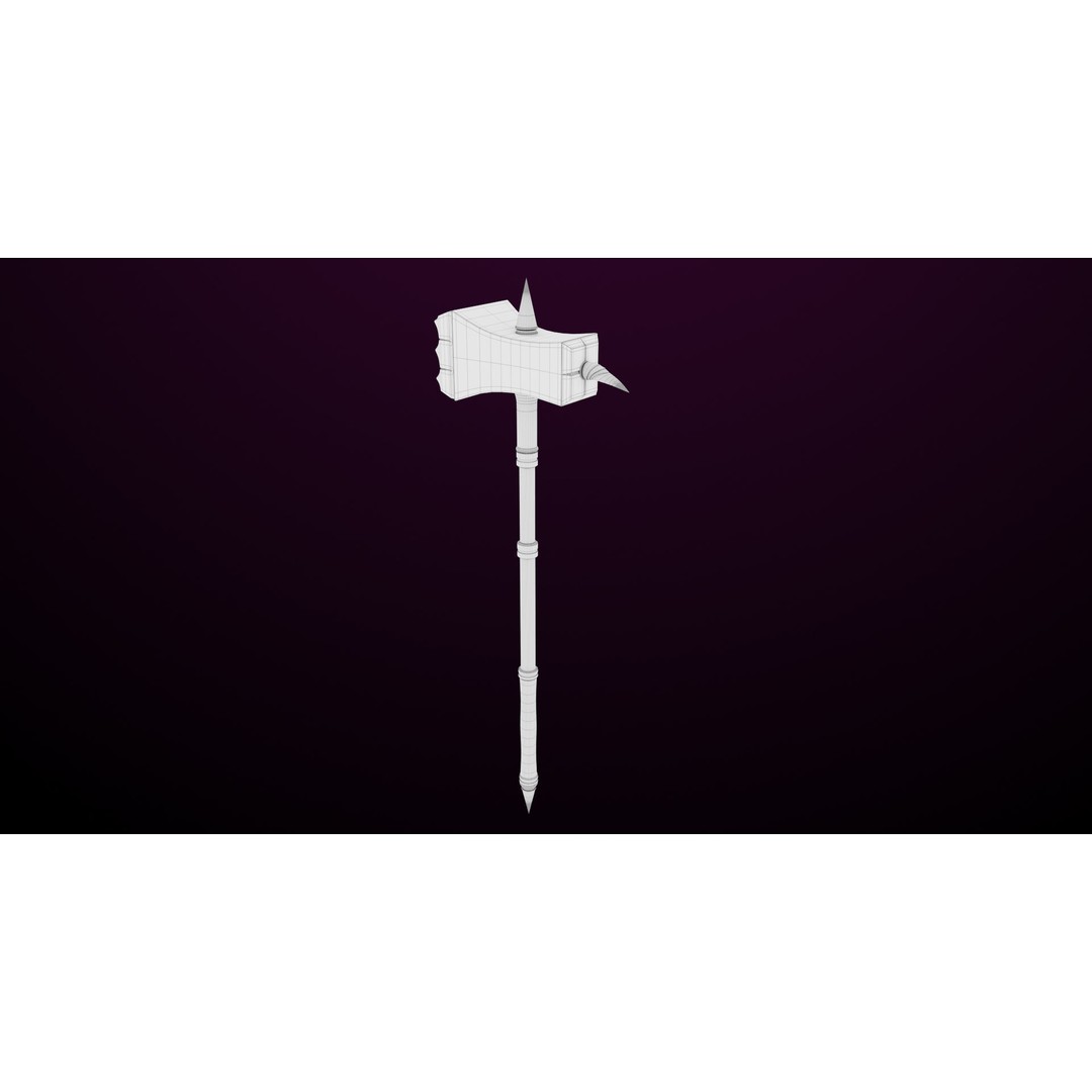 Battle Hammer 3D Model – Low Poly PBR Game Asset, FBX, Unity & UE4 - View 23