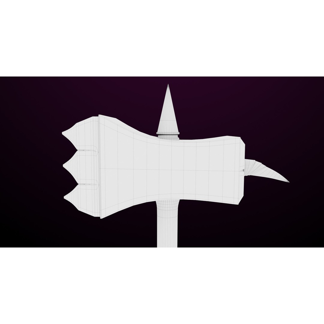 Battle Hammer 3D Model – Low Poly PBR Game Asset, FBX, Unity & UE4 - View 24