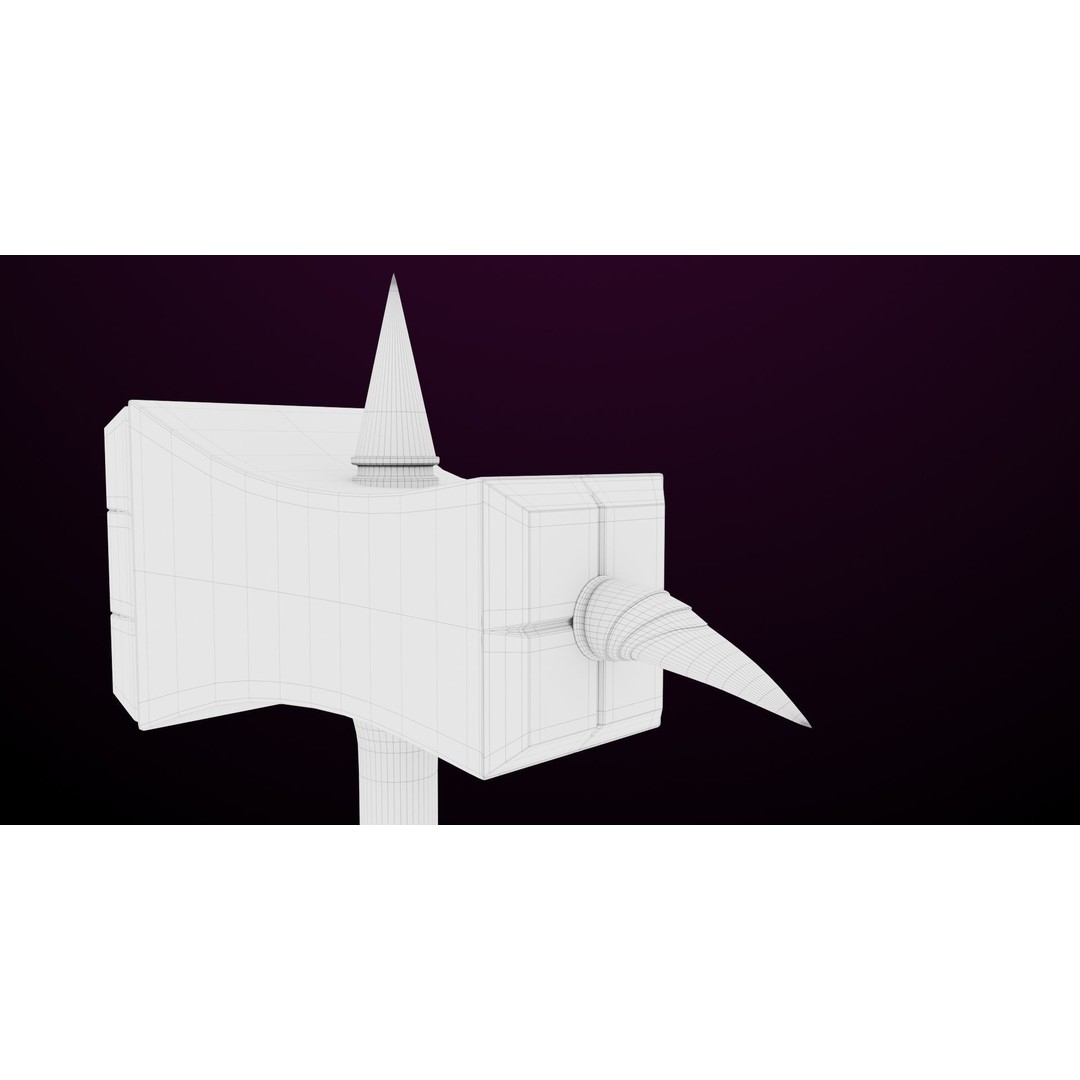 Battle Hammer 3D Model – Low Poly PBR Game Asset, FBX, Unity & UE4 - View 25