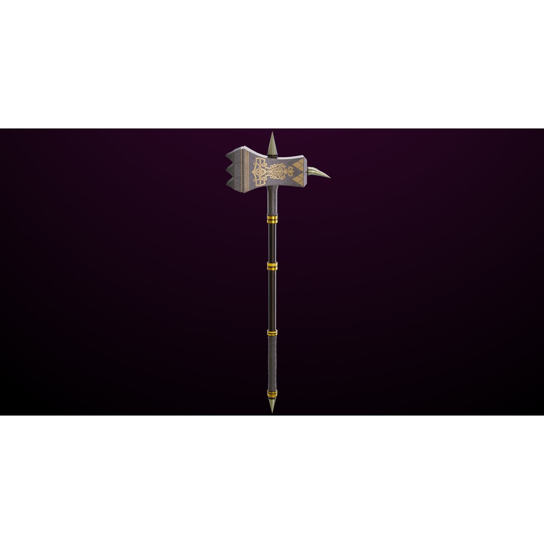 Battle Hammer 3D Model – Low Poly PBR Game Asset, FBX, Unity & UE4 - View 3