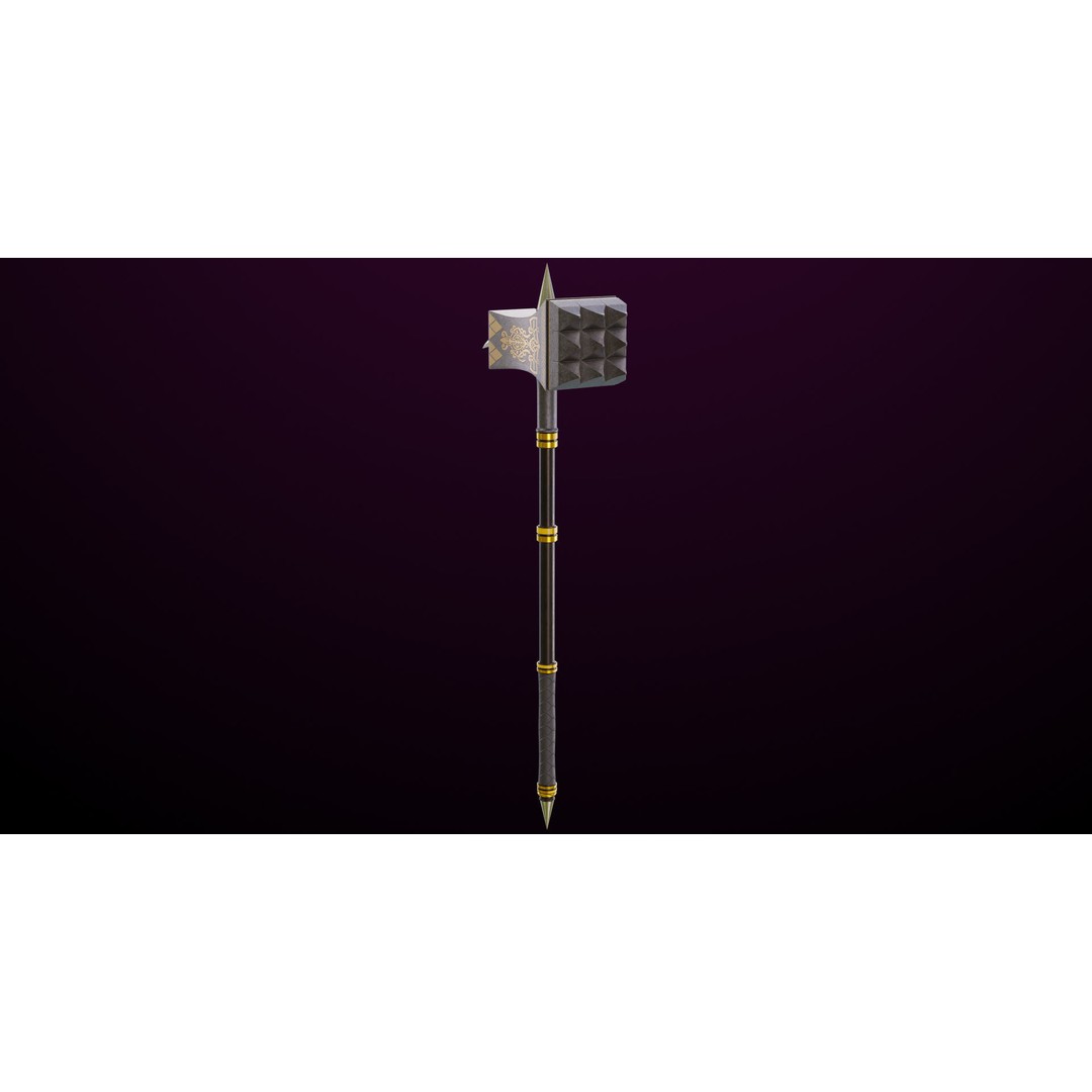 Battle Hammer 3D Model – Low Poly PBR Game Asset, FBX, Unity & UE4 - View 5