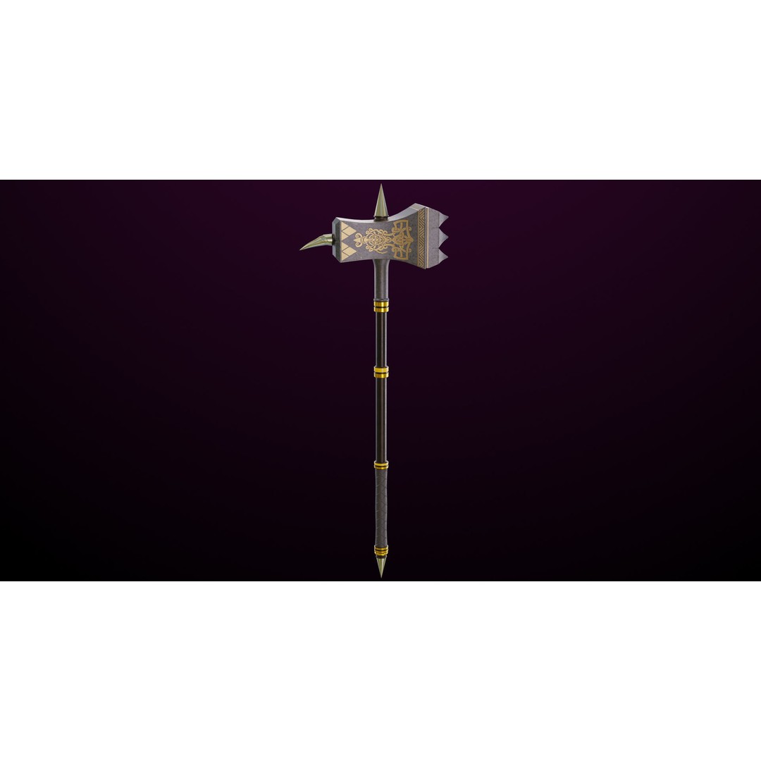 Battle Hammer 3D Model – Low Poly PBR Game Asset, FBX, Unity & UE4 - View 6