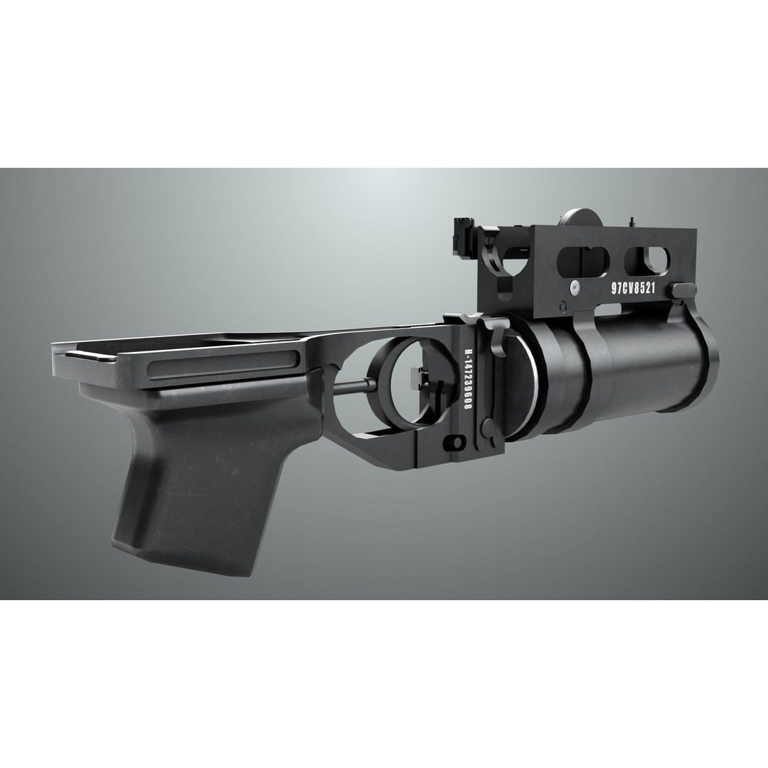 Grenade Launcher 3D Model – Low Poly Game Asset, Rigged, PBR Textures - View 10