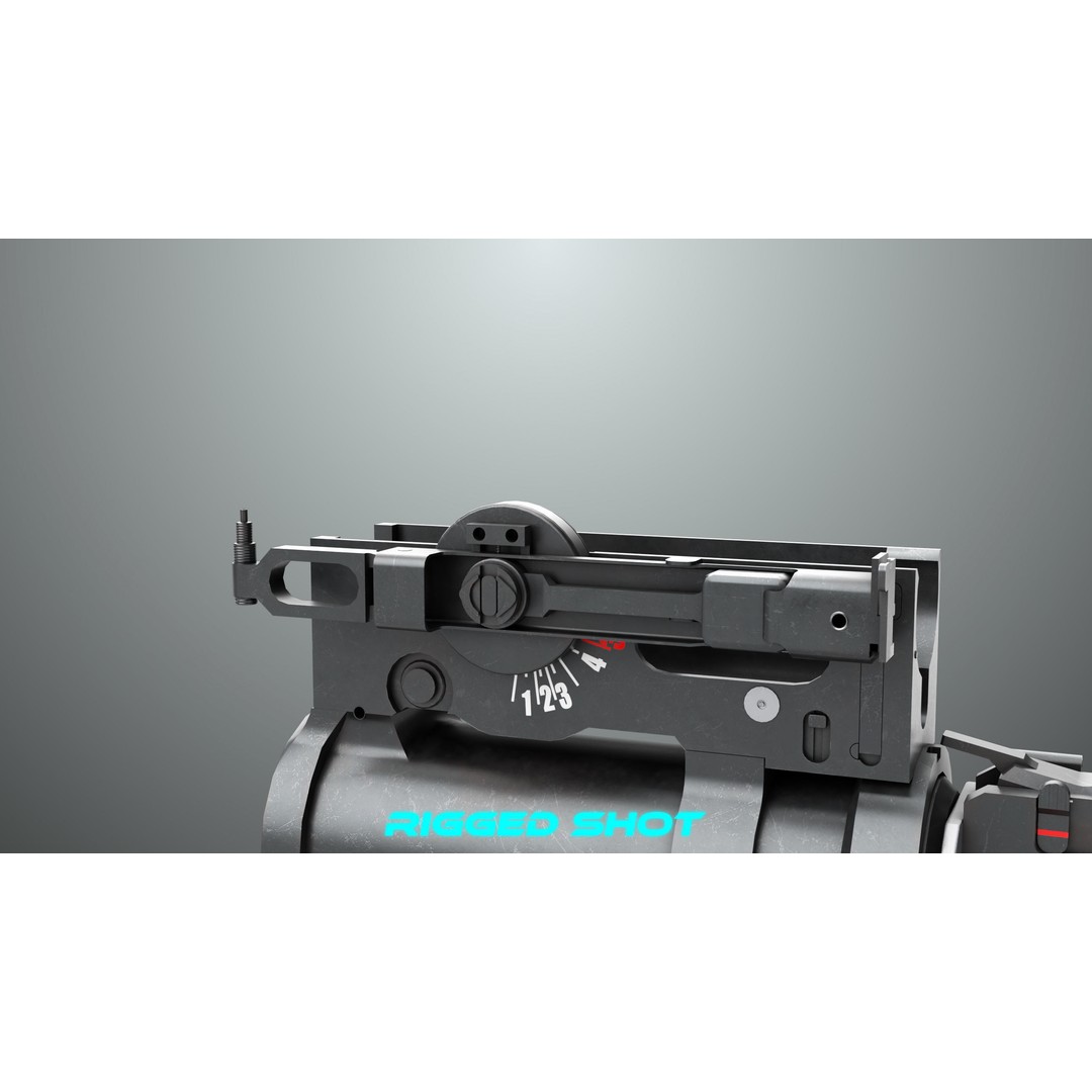 Grenade Launcher 3D Model – Low Poly Game Asset, Rigged, PBR Textures - View 21
