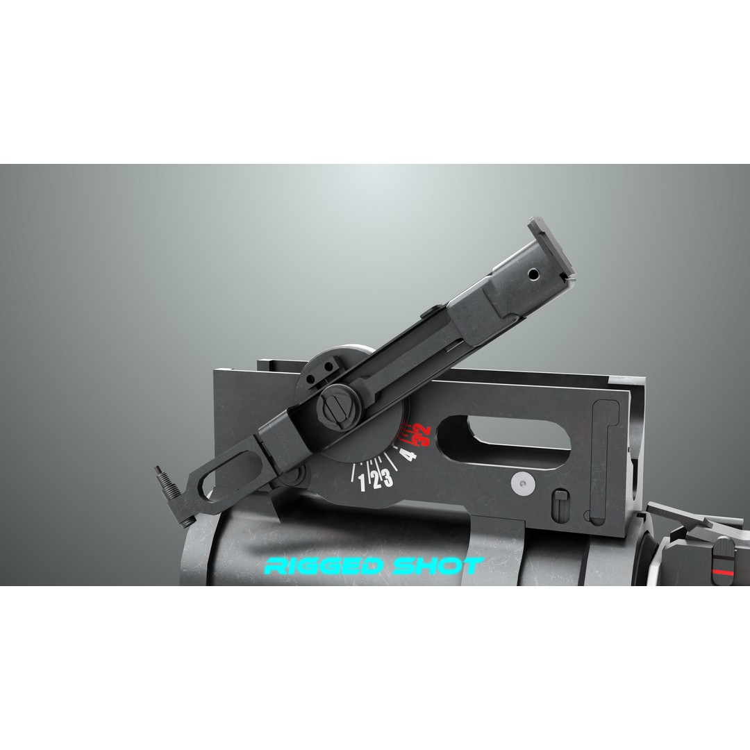 Grenade Launcher 3D Model – Low Poly Game Asset, Rigged, PBR Textures - View 22