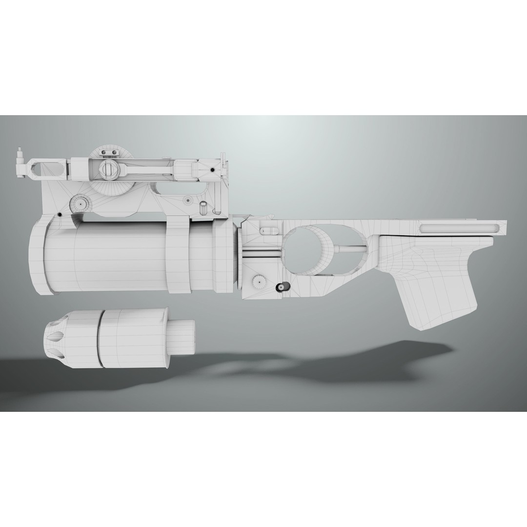 Grenade Launcher 3D Model – Low Poly Game Asset, Rigged, PBR Textures - View 28