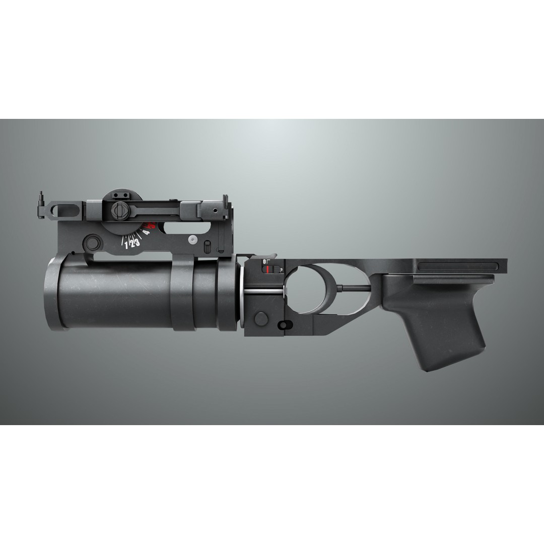Grenade Launcher 3D Model – Low Poly Game Asset, Rigged, PBR Textures - View 3