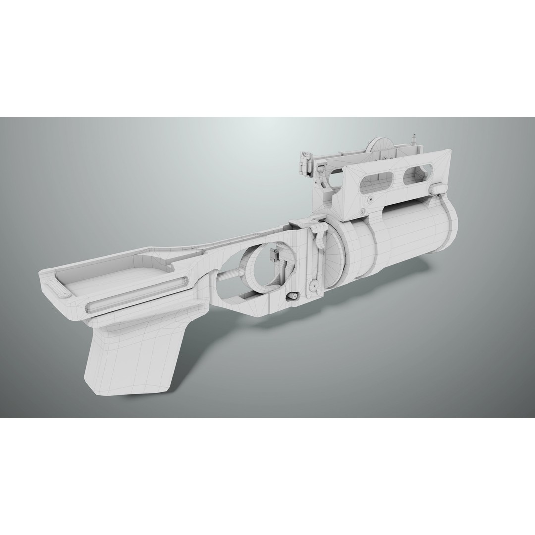 Grenade Launcher 3D Model – Low Poly Game Asset, Rigged, PBR Textures - View 32