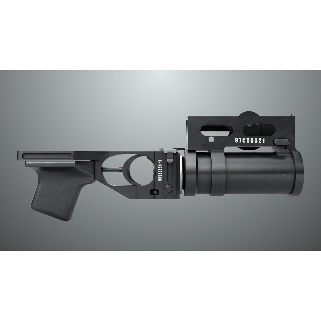 Grenade Launcher 3D Model – Low Poly Game Asset, Rigged, PBR Textures - View 4