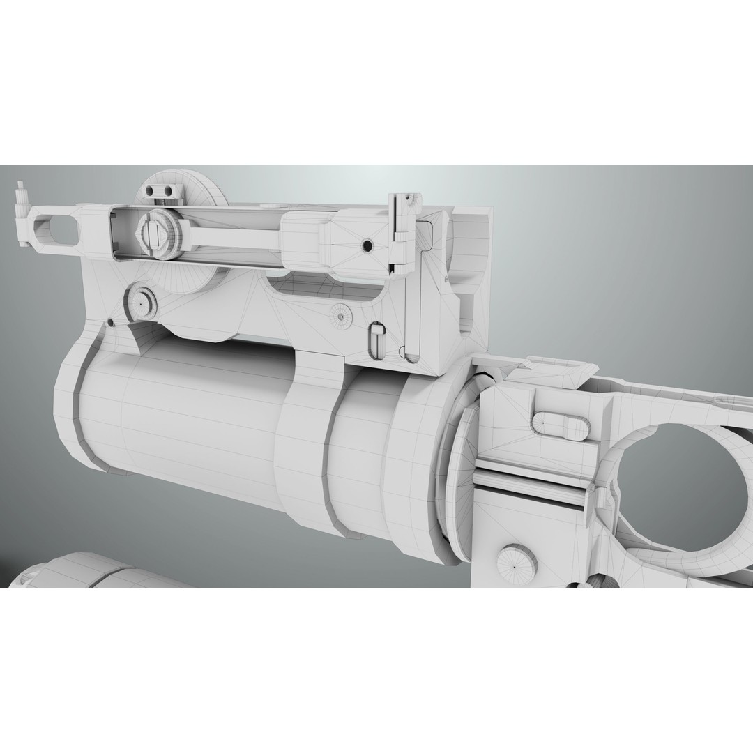 Grenade Launcher 3D Model – Low Poly Game Asset, Rigged, PBR Textures - View 40