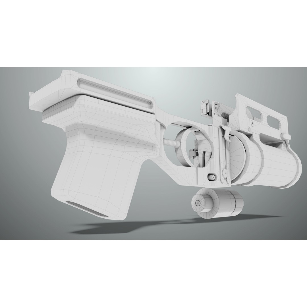 Grenade Launcher 3D Model – Low Poly Game Asset, Rigged, PBR Textures - View 47