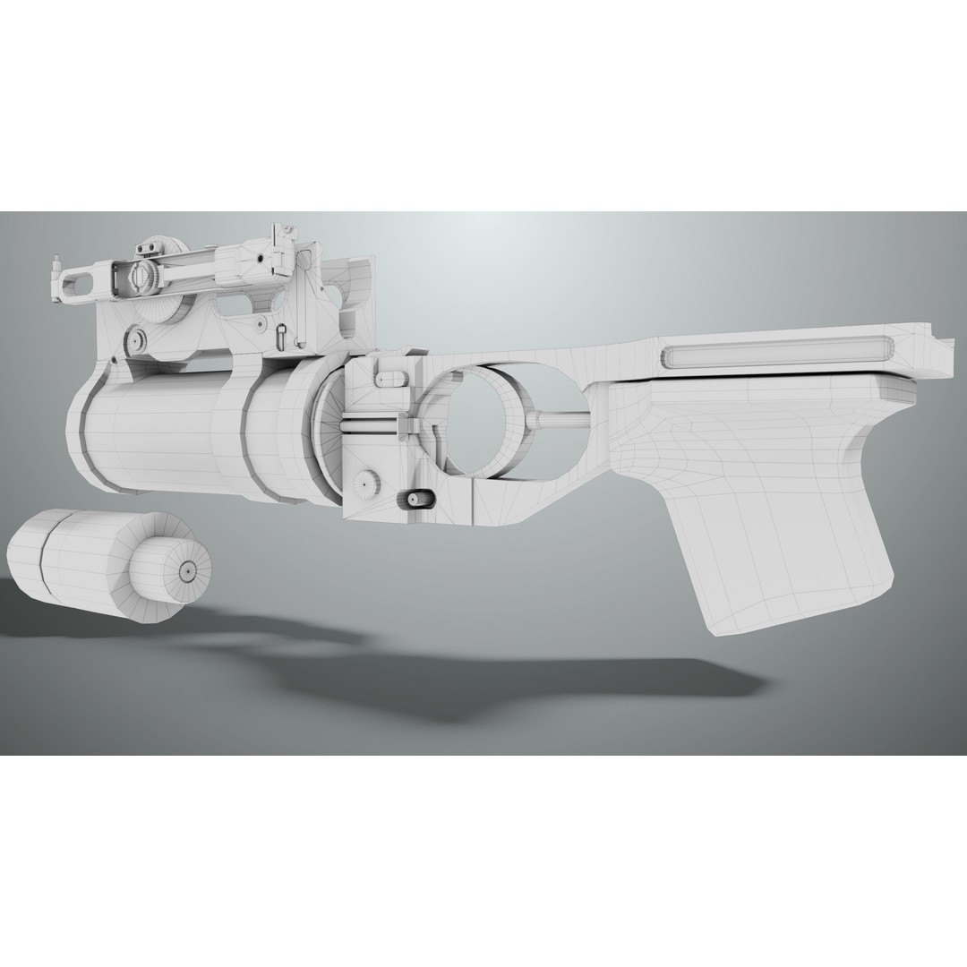 Grenade Launcher 3D Model – Low Poly Game Asset, Rigged, PBR Textures - View 50