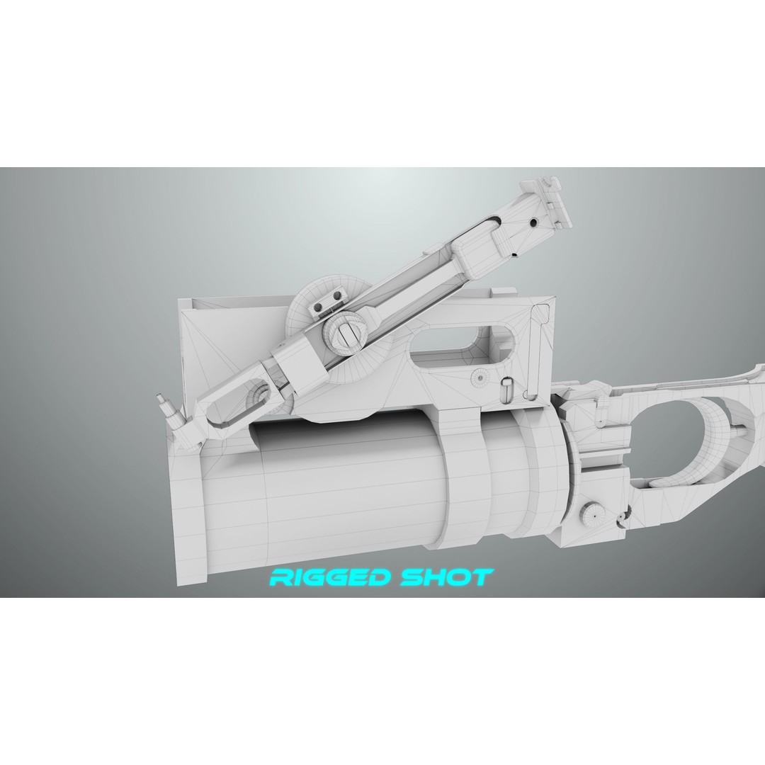 Grenade Launcher 3D Model – Low Poly Game Asset, Rigged, PBR Textures - View 52