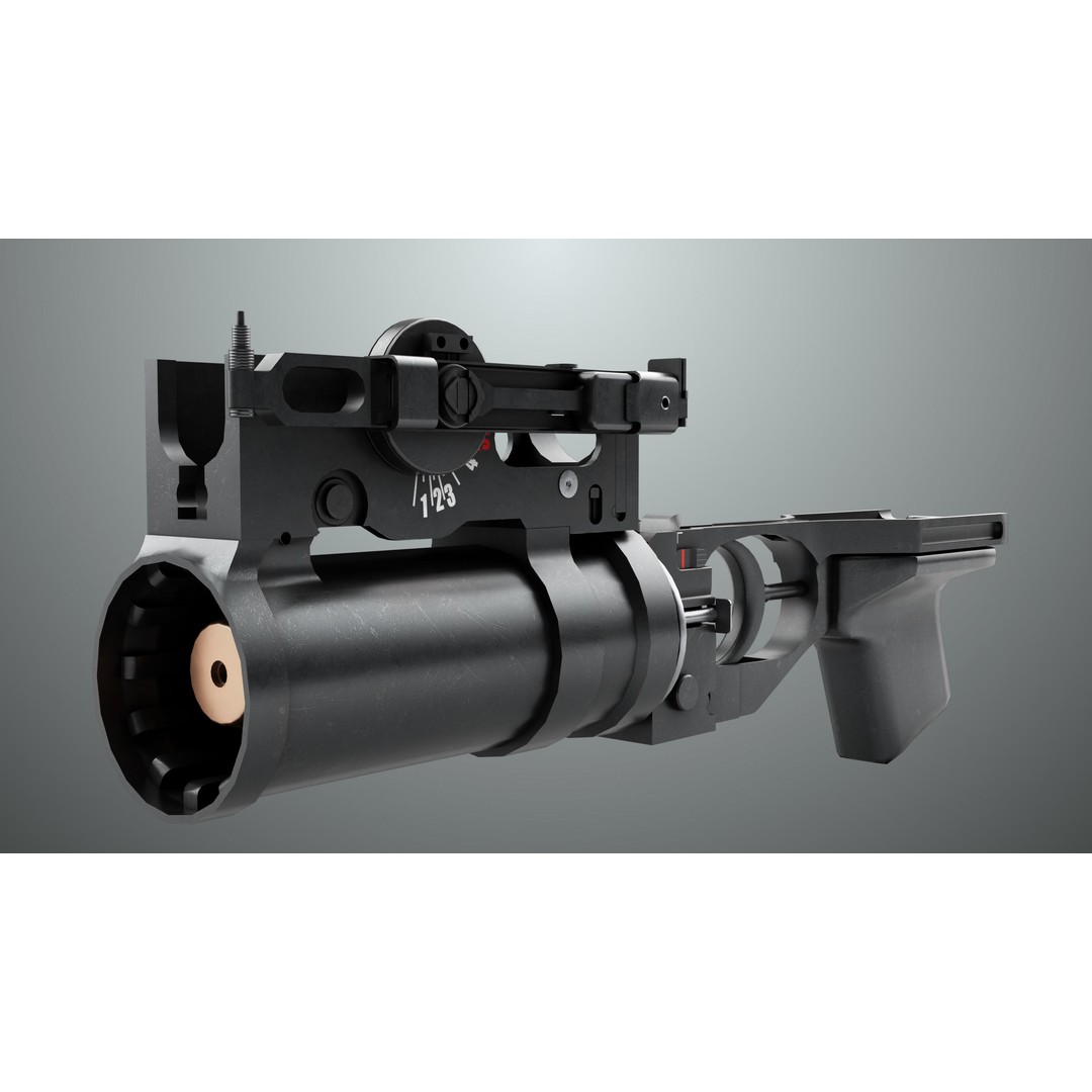 Grenade Launcher 3D Model – Low Poly Game Asset, Rigged, PBR Textures - View 7