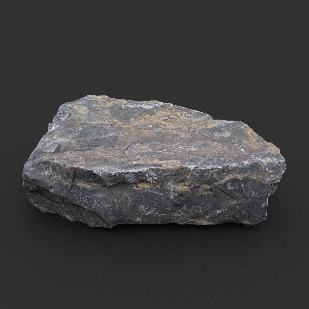 Gray Sharp Rock 3D Model – Low Poly Photogrammetry Asset, FBX/OBJ - View 11