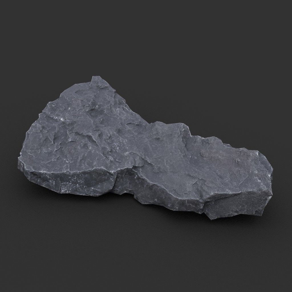 Gray Sharp Rock 3D Model – Low Poly Photogrammetry Asset, FBX/OBJ - View 15