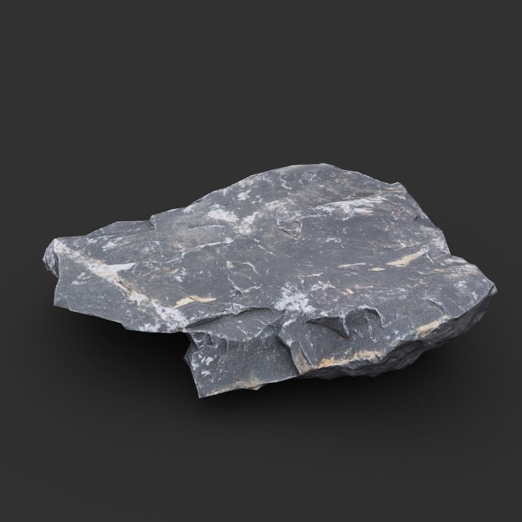 Gray Sharp Rock 3D Model – Low Poly Photogrammetry Asset, FBX/OBJ - View 7
