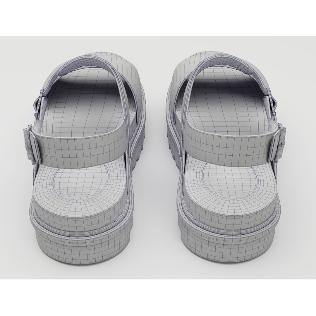 Yellow Sandals 3D Model – Low Poly Game Ready Footwear, FBX, PBR - View 14