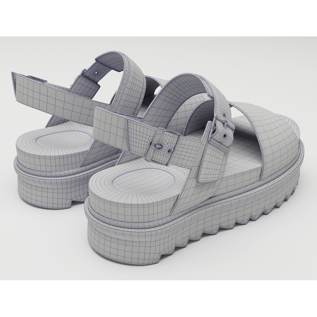 Yellow Sandals 3D Model – Low Poly Game Ready Footwear, FBX, PBR - View 18