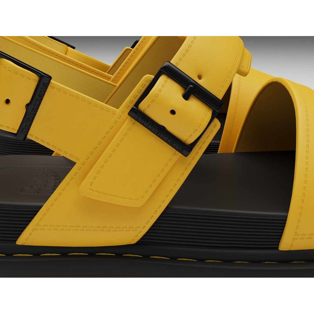 Yellow Sandals 3D Model – Low Poly Game Ready Footwear, FBX, PBR - View 3