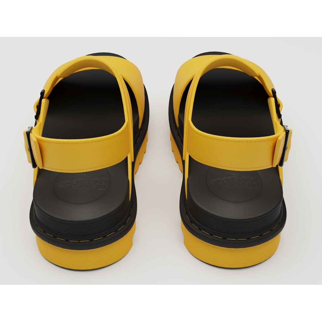 Yellow Sandals 3D Model – Low Poly Game Ready Footwear, FBX, PBR - View 5
