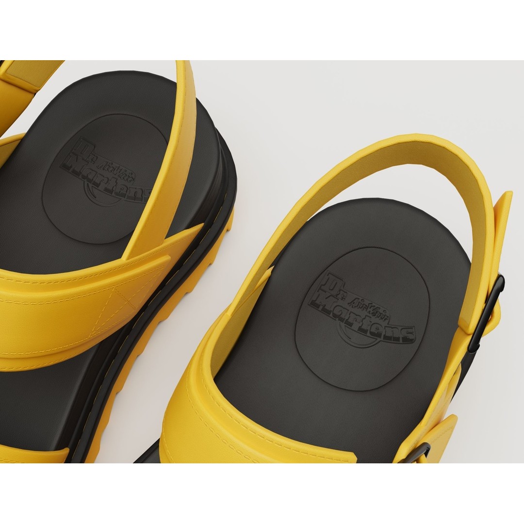 Yellow Sandals 3D Model – Low Poly Game Ready Footwear, FBX, PBR - View 8