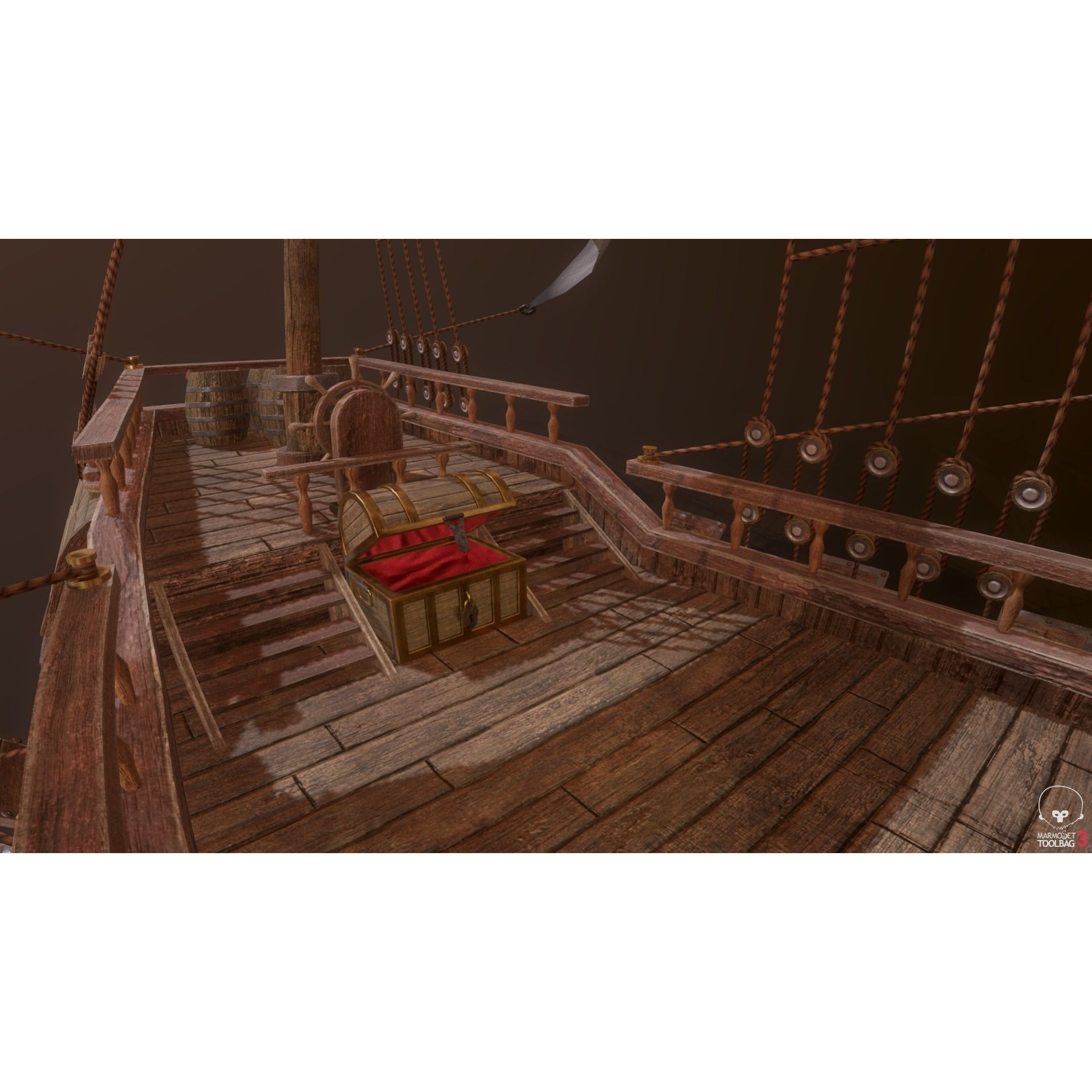 Ocean Brig - Low-Poly Game-Ready 3D Model - View 11
