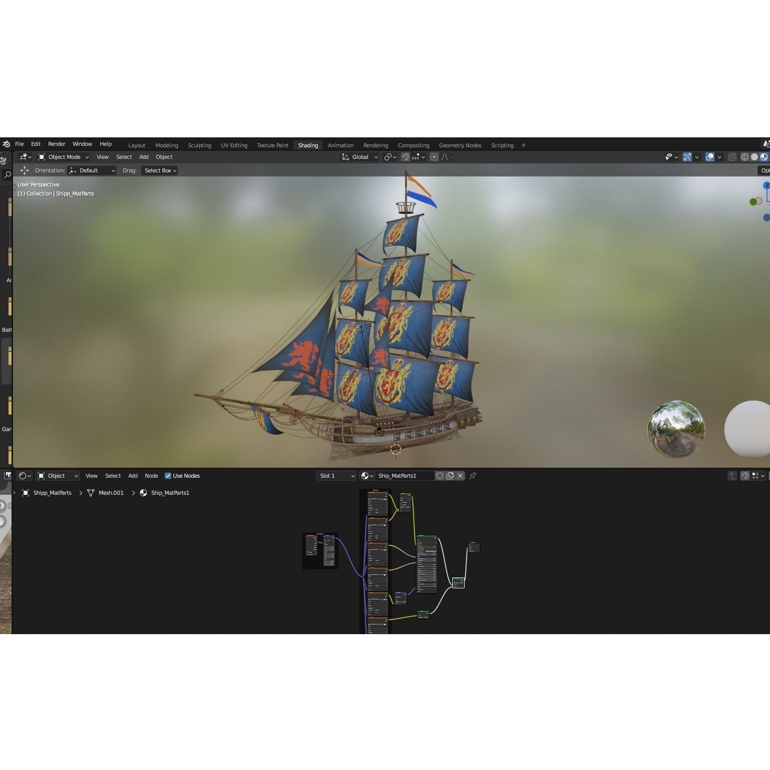 Ocean Brig - Low-Poly Game-Ready 3D Model - View 3