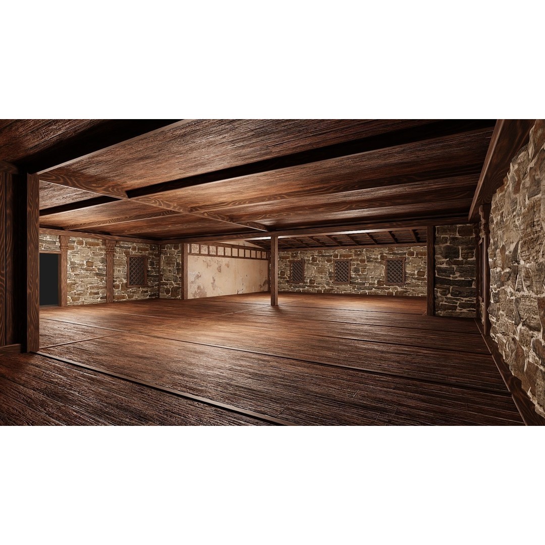 Old Medieval Buildings 3D Model – Low Poly Game Ready, FBX, OBJ, Blender - View 23